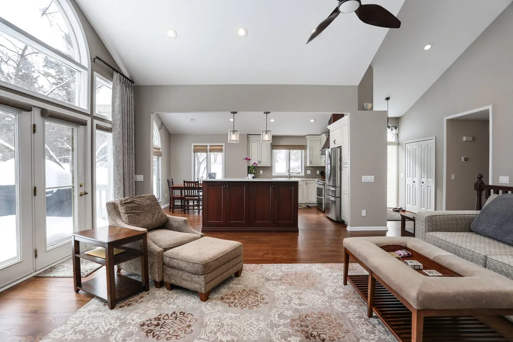 Great room and kitchen remodel in Northville, MI by Lux Builders
