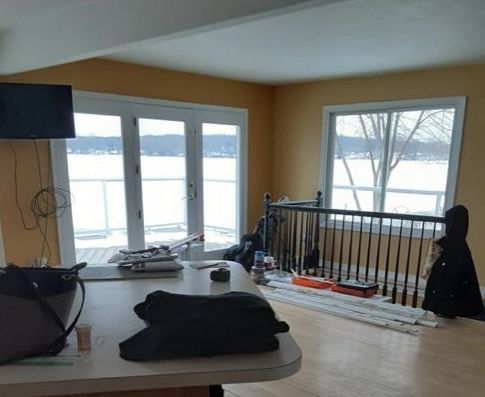 Before — Brighton — lake house kitchen & living room